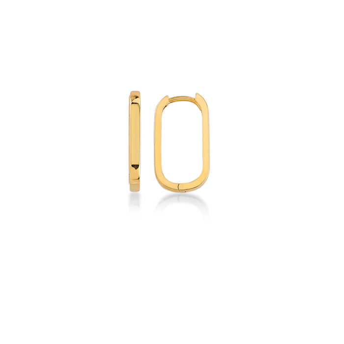 10K Yellow Gold Flat Oval Huggie-GBJ-10-1016