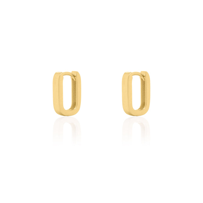 10K Yellow Gold U Shape Hinged Huggies Earring- GBJ-10-1030