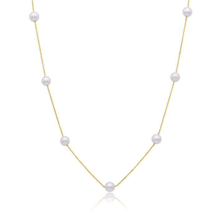 10k Yellow Gold Pearl by The Yard Necklace-GBJ-10-1198