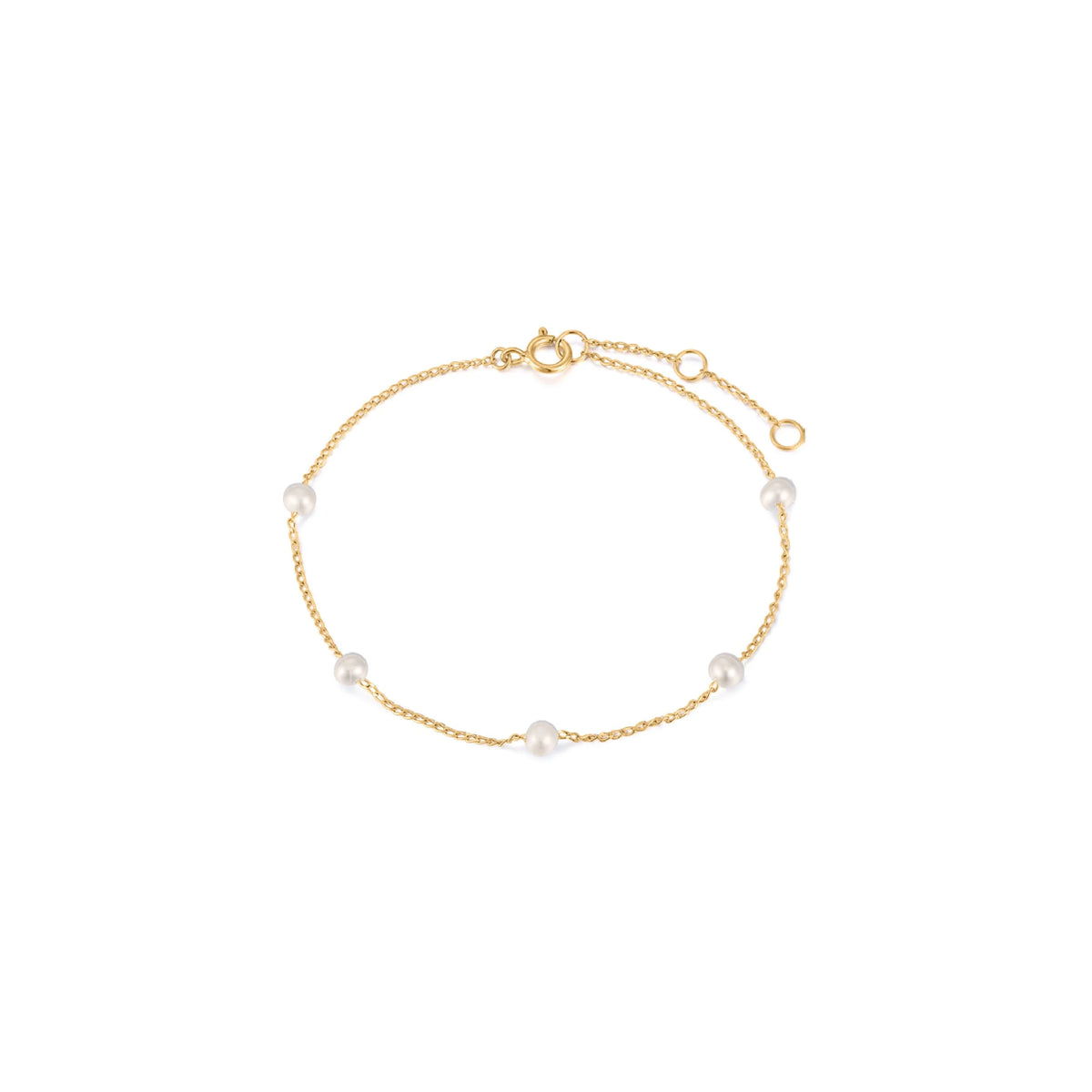 10K Yellow Gold Pearl Bracelet (GBJ-10-1099-GB)