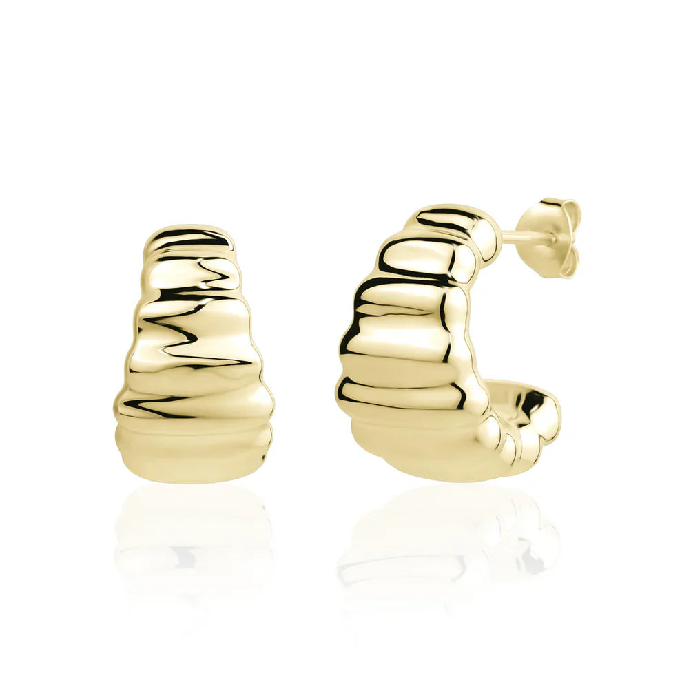 Miss Mimi Bamboo Curve Studded Hoop 13-156769-02