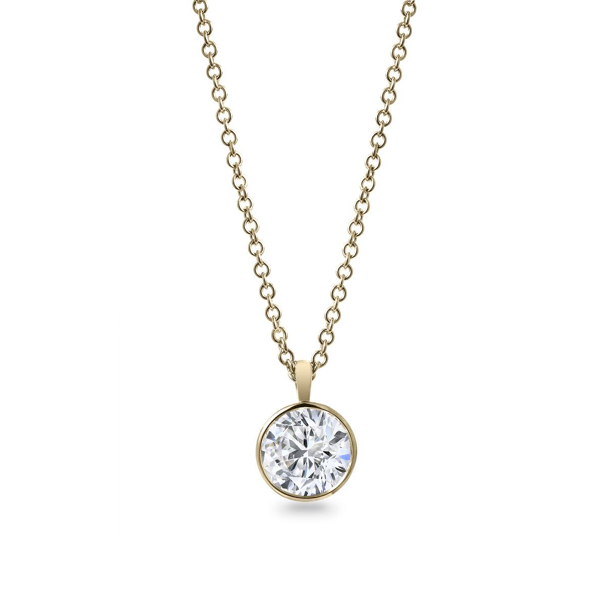 Clarity Diamond™ 3.00ct Lab Grown Round Diamond Bezel Pendant