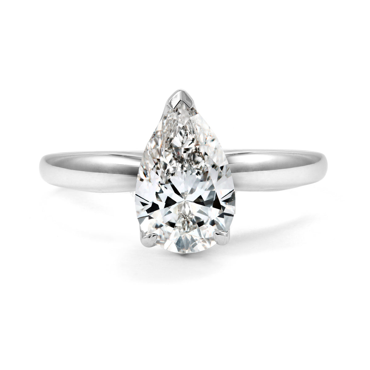 Clarity Diamond™ Signature Lab Grown Pear Diamond Solitaire Engagement Ring