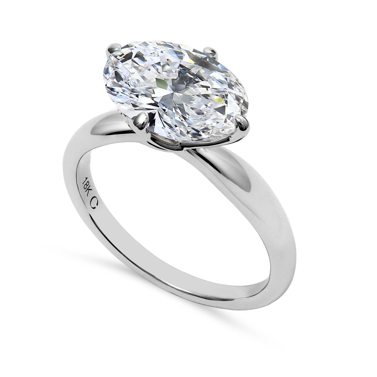 Clarity Diamond™ Signature Lab Grown Oval Diamond Solitaire Engagement Ring