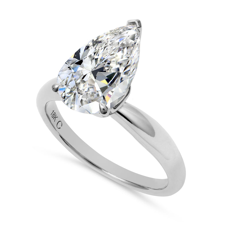 Clarity Diamond™ Signature Lab Grown Pear Diamond Solitaire Engagement Ring