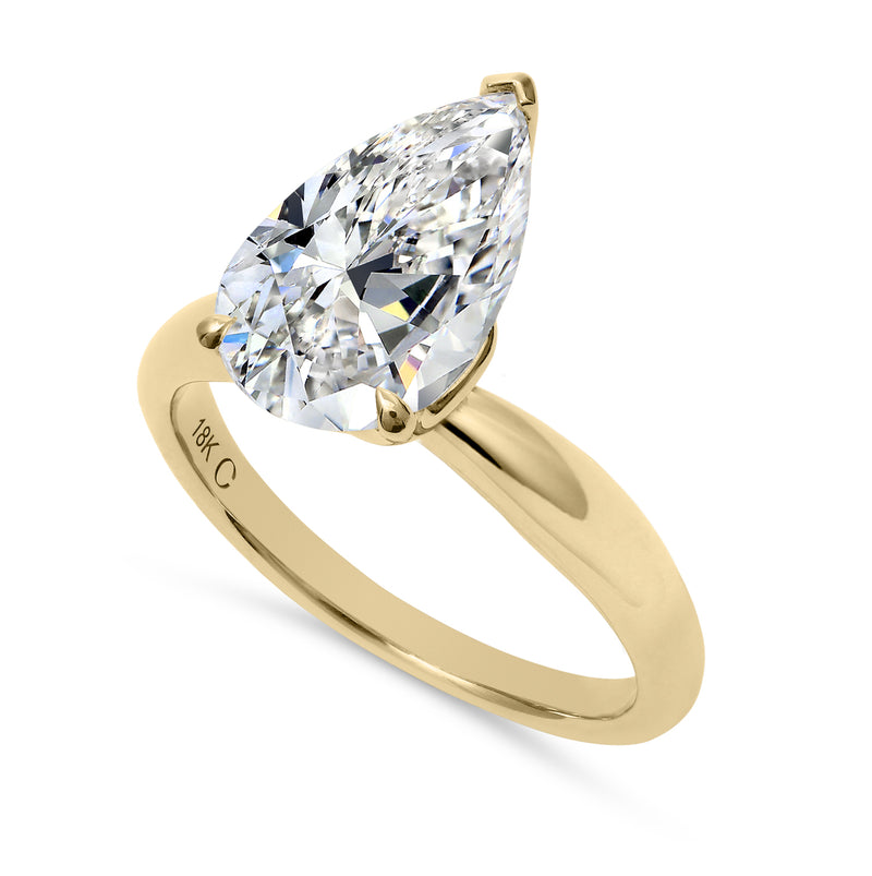 Clarity Diamond™ Signature Lab Grown Pear Diamond Solitaire Engagement Ring