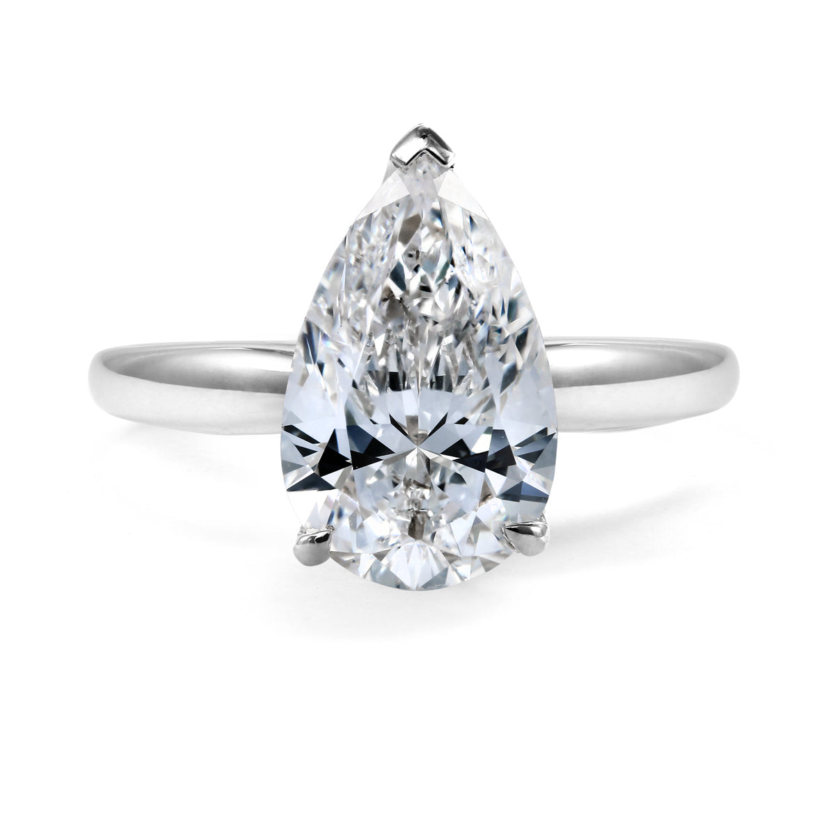 Clarity Diamond™ Signature Lab Grown Pear Diamond Solitaire Engagement Ring