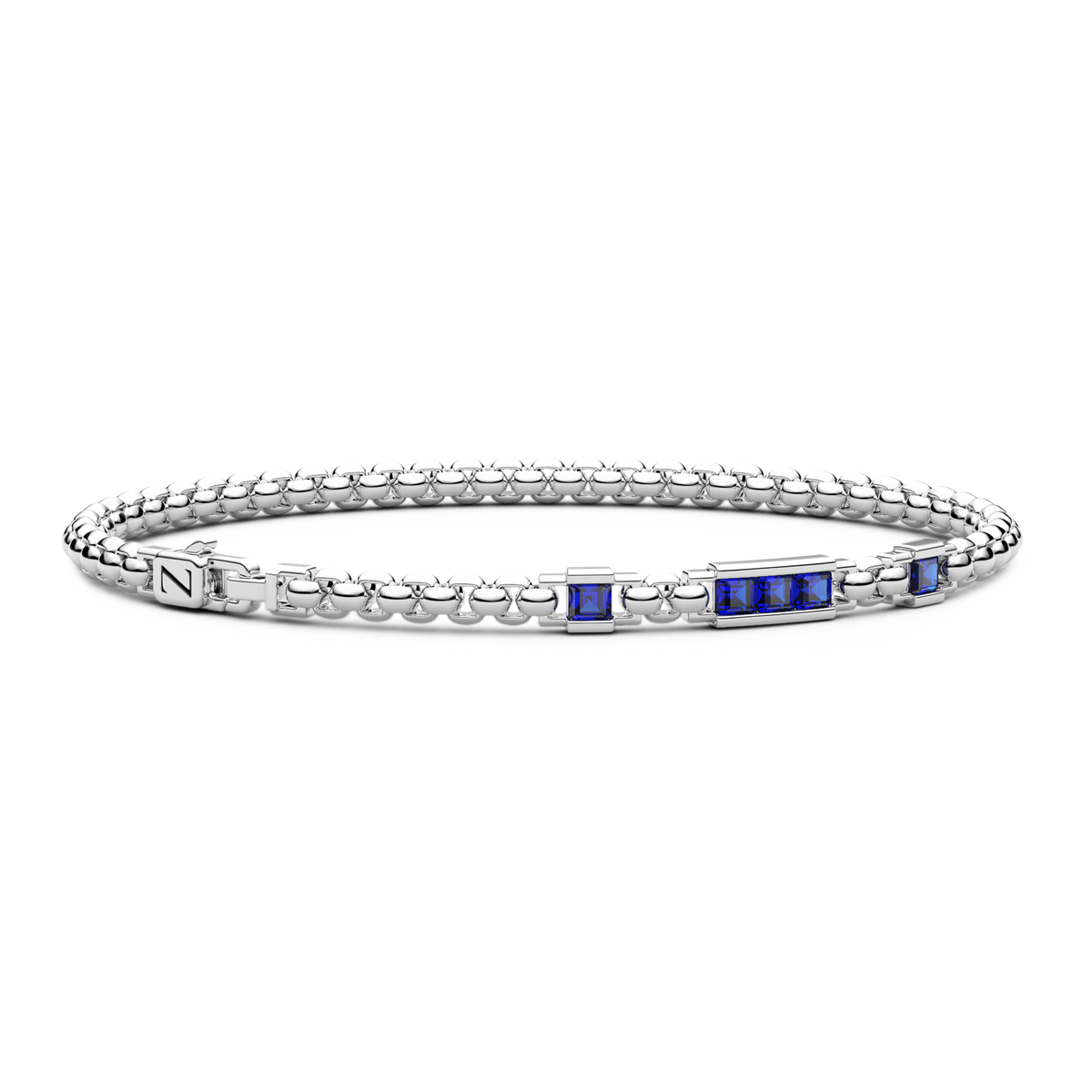 Silver Bracelet with Blue Stones