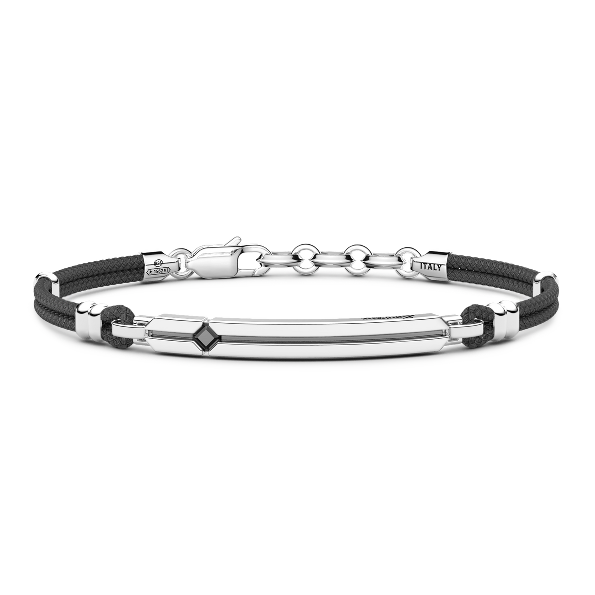 Black Kevlar Bracelet with Black Stone