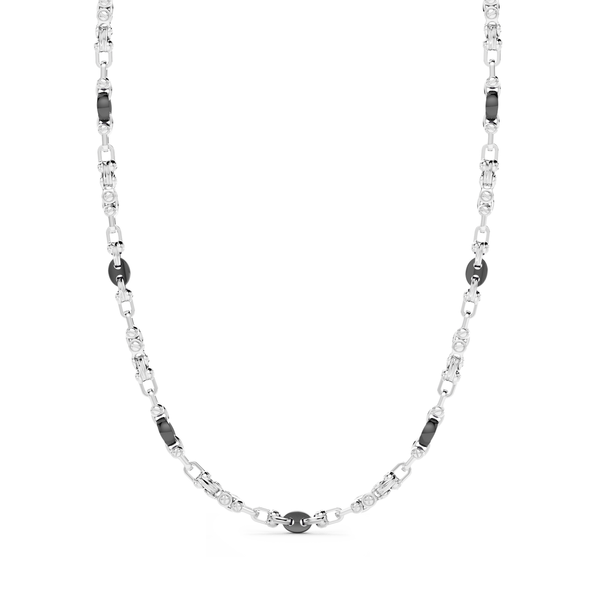 Chain Necklace in Silver and Ceramic