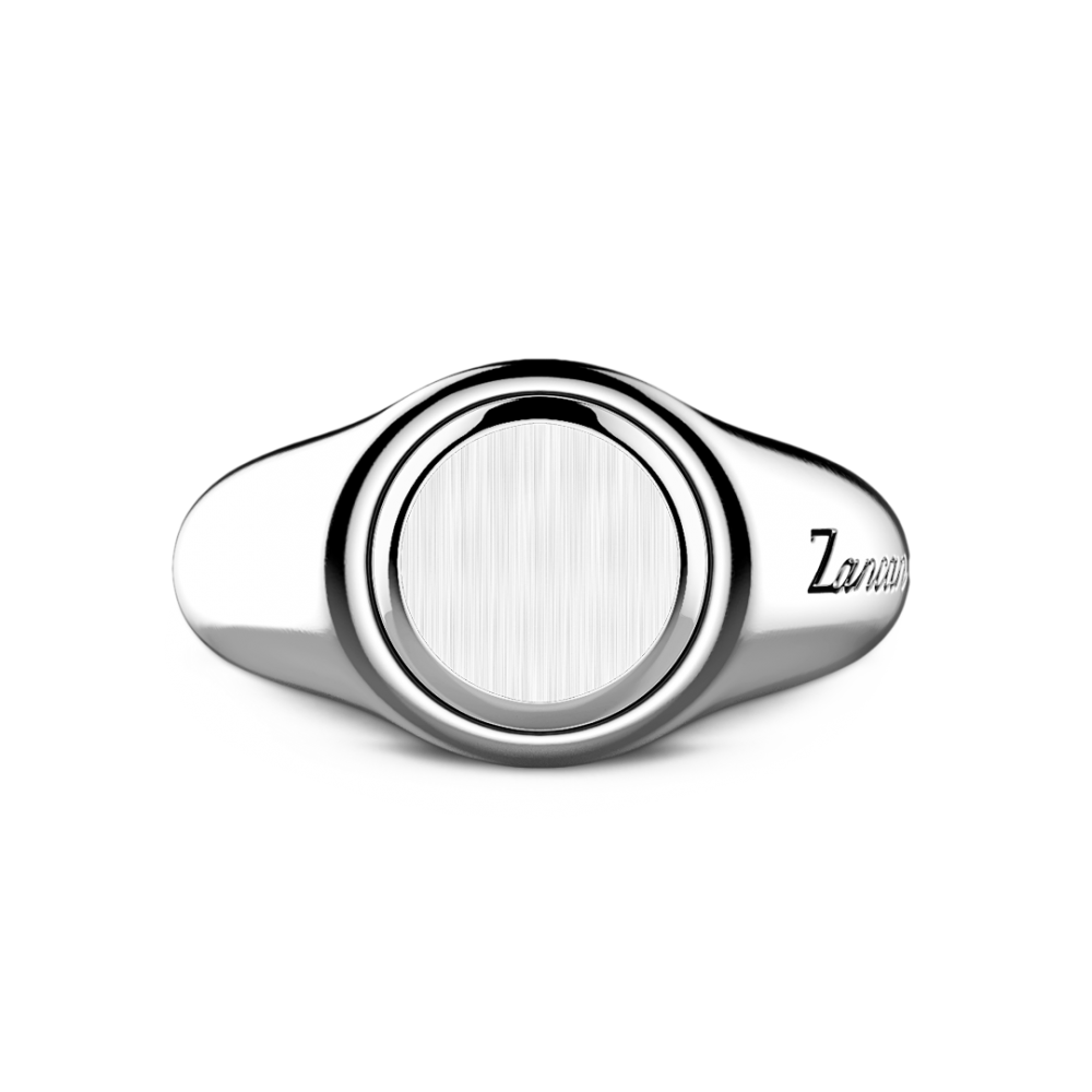 Round Silver Signet Ring
