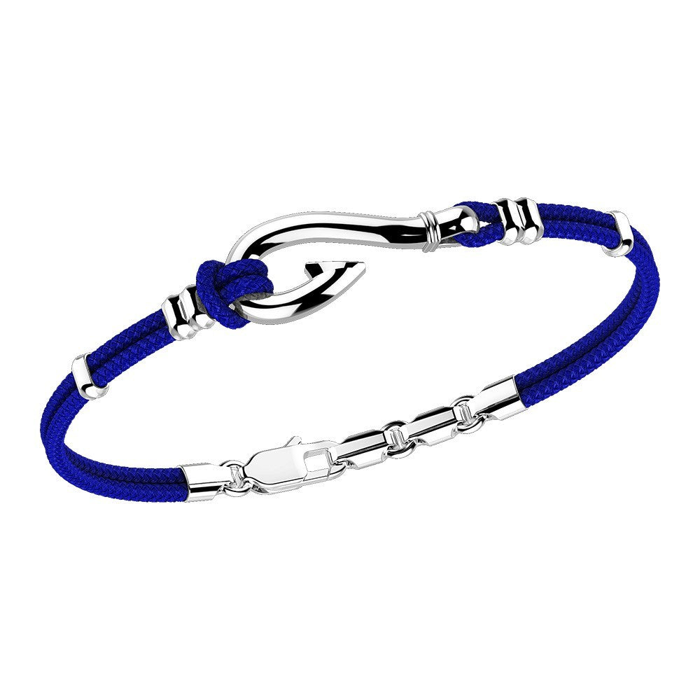 Blue & Silver Bracelet with Silver Hook
