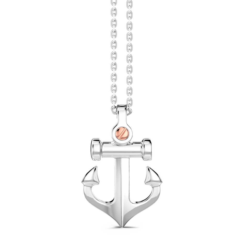 Silver Necklace with Anchor Pendant