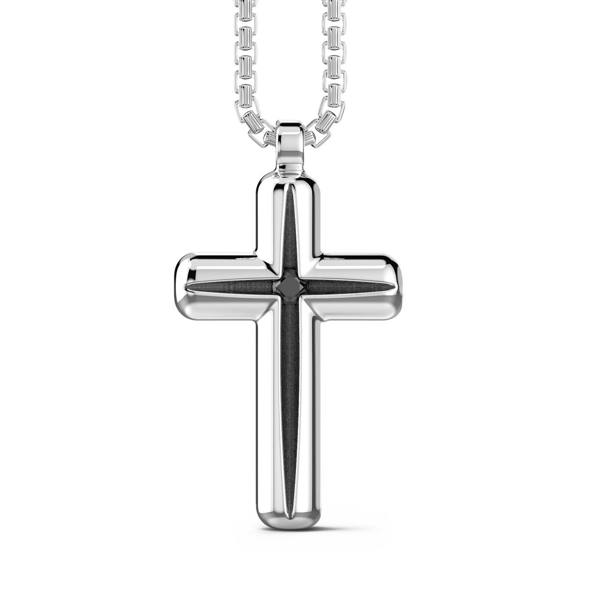 Silver Necklace with Cross Pendant