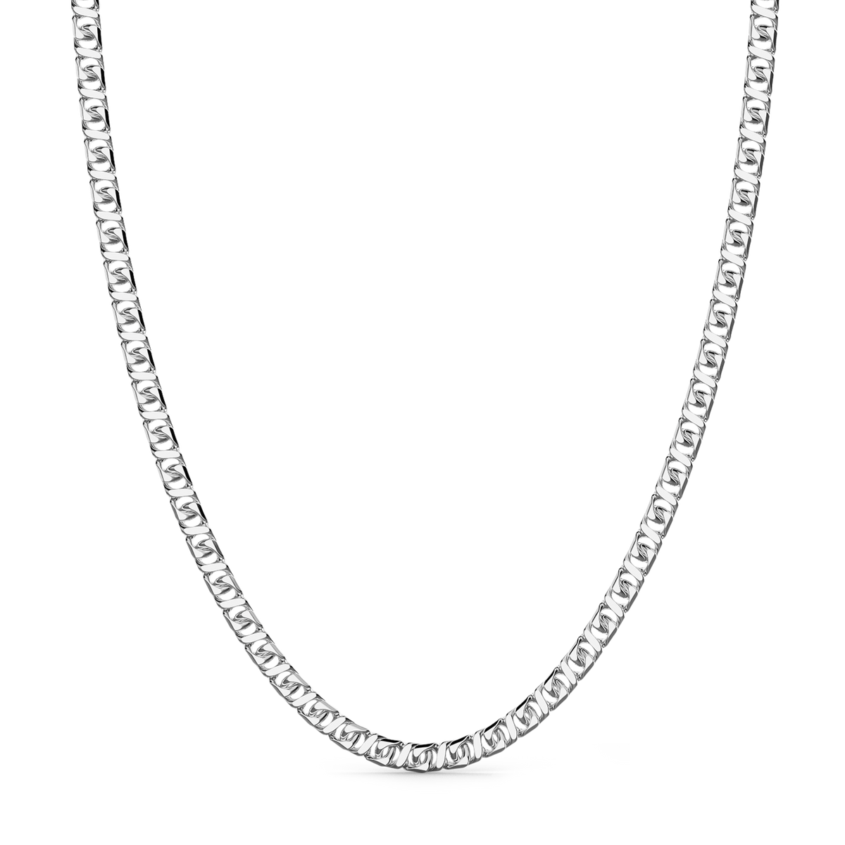 Silver Curb Chain Necklace