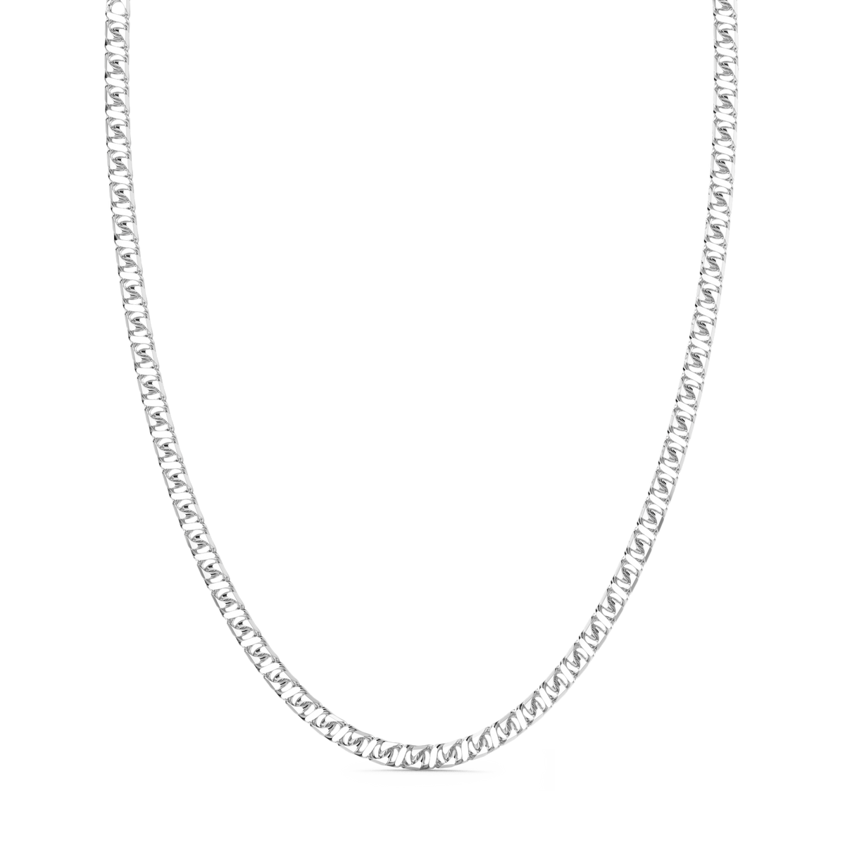 Silver Curb Chain Necklace