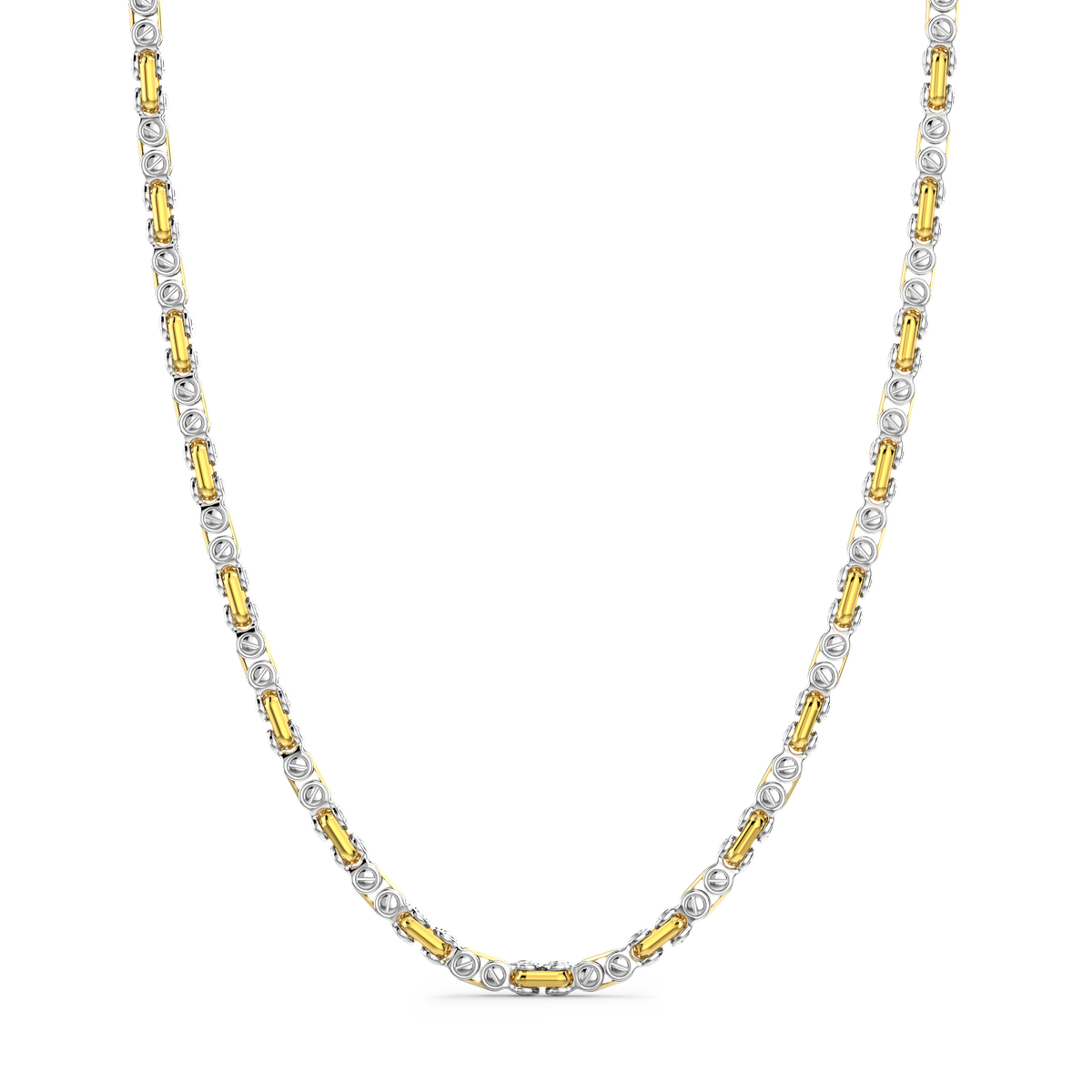 Silver and 18K Gold Chain Necklace