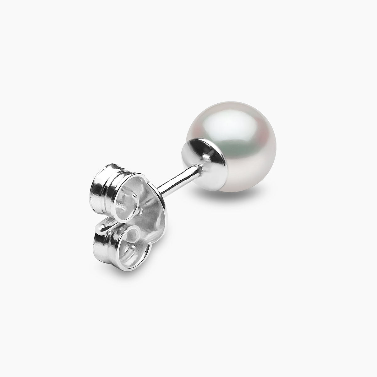 Classic 18K Gold Freshwater Pearl Stud Earrings White Freshwater 6mm