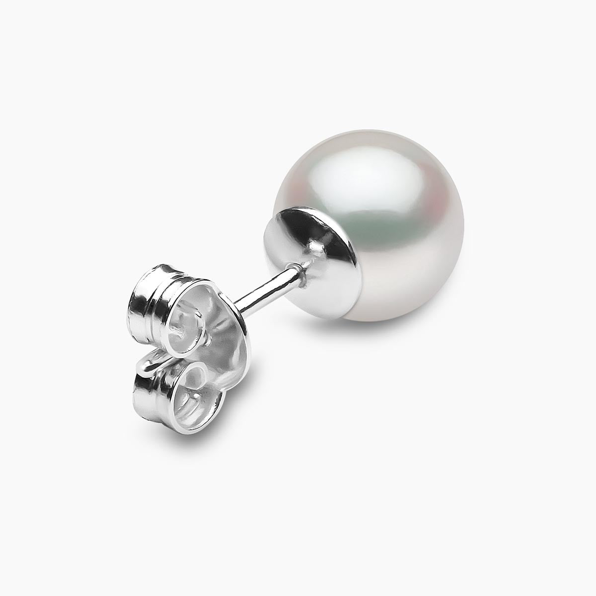 Classic 18K Gold Freshwater Pearl Stud Earrings White Freshwater 8mm