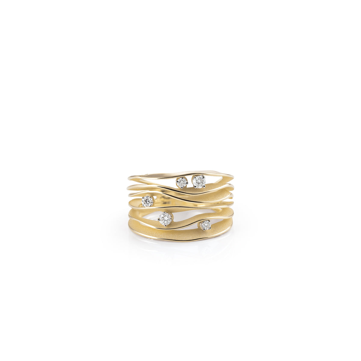 Dune Series Ring, 18Kt Yellow Sunrise Gold with Diamonds