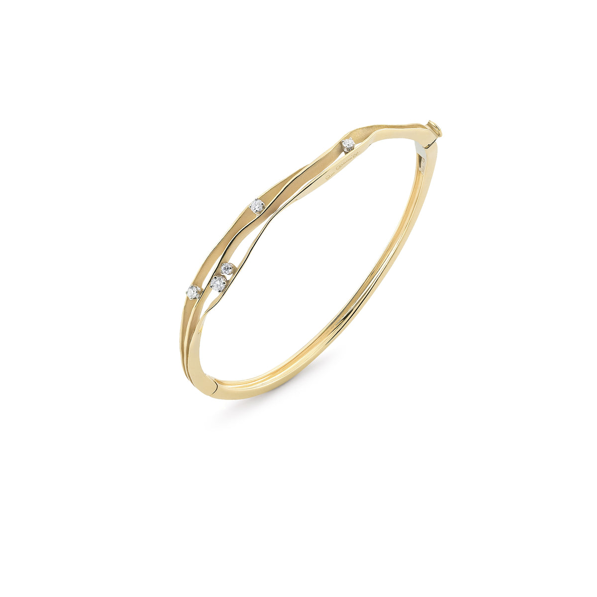 Dune Series Bracelet, 18Kt Yellow Sunrise Gold with Diamonds, circumference 17 cm