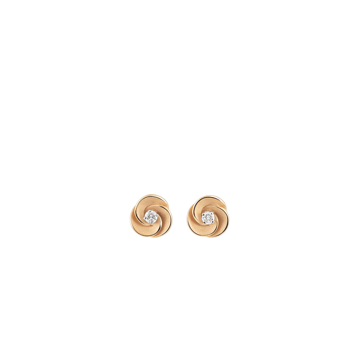 Desert Rose Series Earrings, 18Kt Orange Apricot Gold with Diamonds