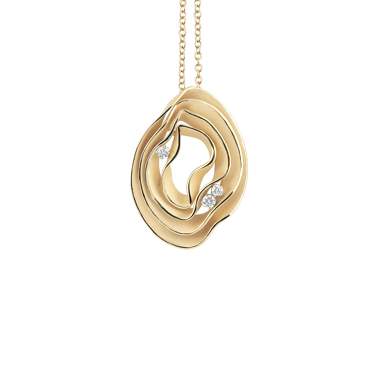 Dune Series Pendant, 18Kt Yellow Sunrise Gold with Diamonds