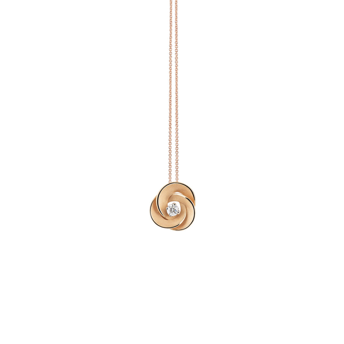 Desert Rose Series Pendant, 18Kt Orange Apricot Gold with Diamond