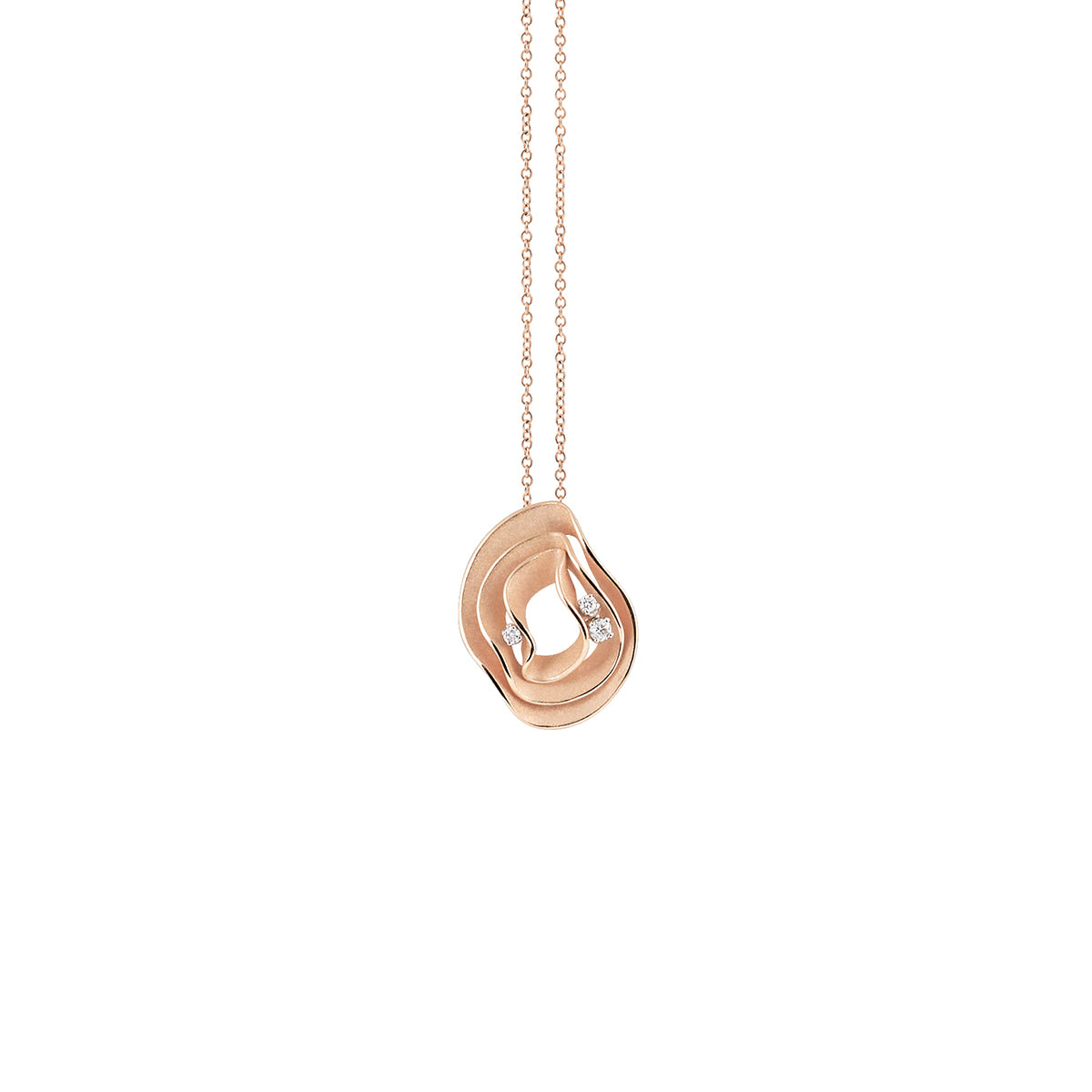 Dune Series Pendant, 18Kt Pink Champagne Gold with Diamonds