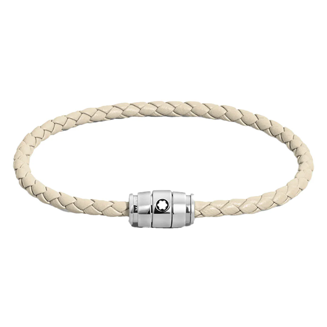 Montblanc Meisterstuck 3 Rings Cloudy Beige Leather Bracelet MB13431463