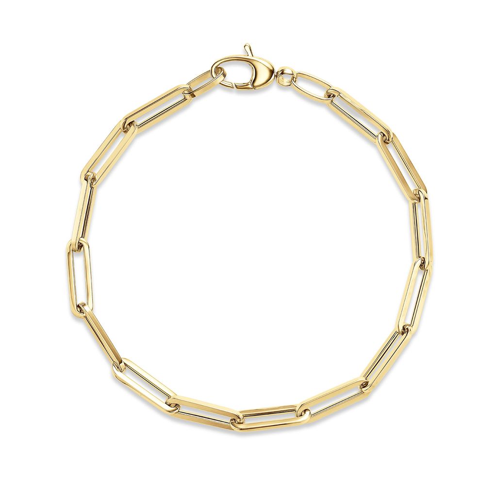 Miss Mimi Italian Gold Paperclip Link Bracelet in Yellow