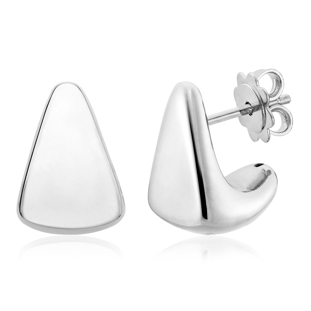 Triangle Stud Earrings in White