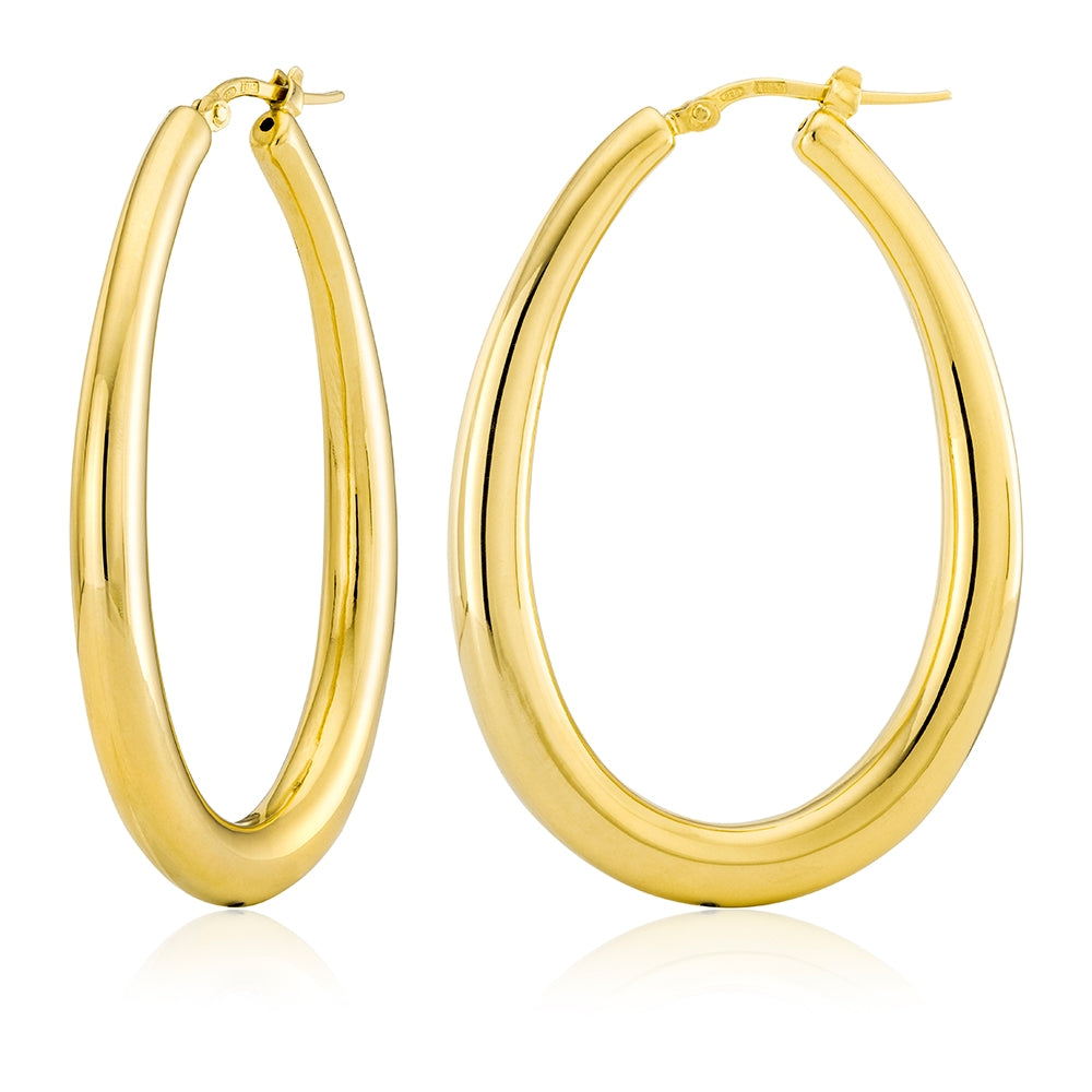 Large Oval Hoops in Yellow