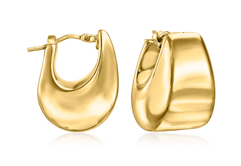 Miss Mimi Chunky Half Moon Hoops in Yellow
