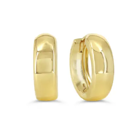 10K Yellow Gold Polished Huggie Earrings - GBJ-S6017