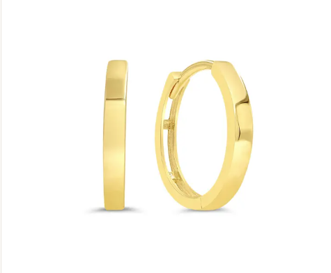 10K Yellow Gold Round Polished Huggies - GBJ-S1864
