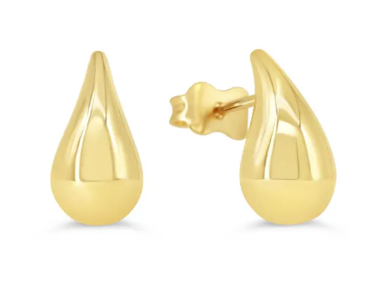 10K Yellow Gold Teardrop Stud Earrings - GBJ-S1022H