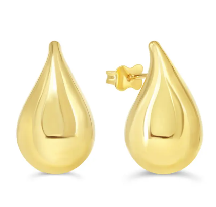 10K Yellow Gold Teardrop Stud Earrings - GBJ-S1023H