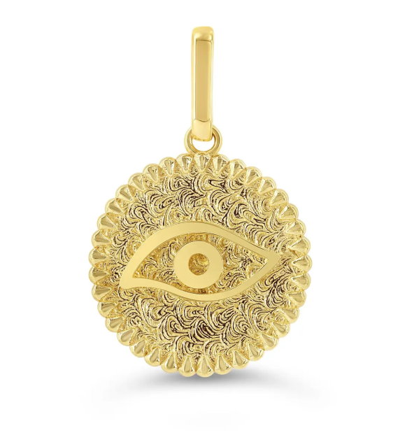 10K Yellow Gold Evil Eye Pendant - GBJ-S3206A