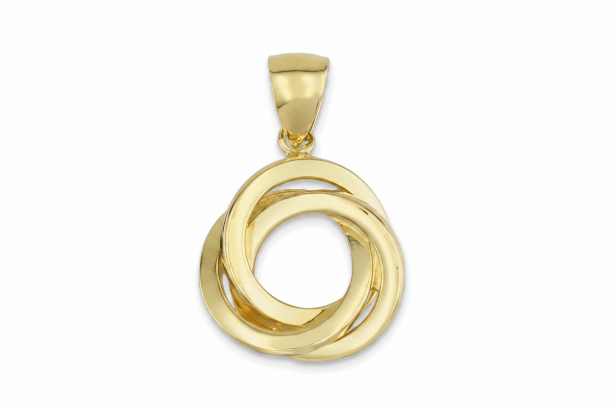10K Yellow Gold Love Knot Pendant-GBJ-S9042S-P