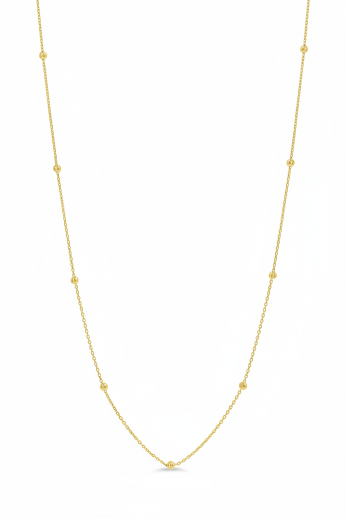 10K Yellow Gold Satellite Chain Necklace-GBJ-S9221