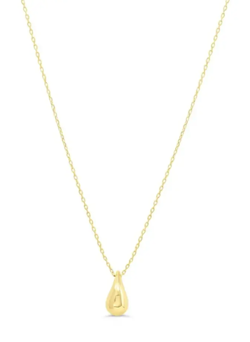 10K Yellow Gold Small B-Drop Necklace-GBJ-S1886N