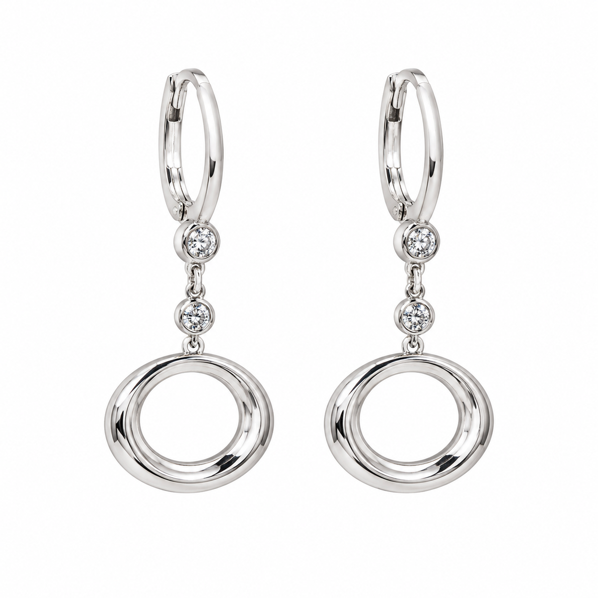 white Gold Hoop Earrings GBJ -23-01