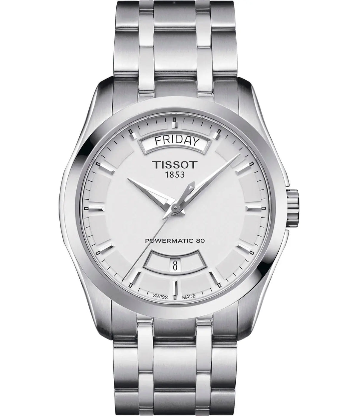 PRE-OWNED TISSOT COUTURIER AUTOMATIC SILVER DIAL WATCH T0354071103101