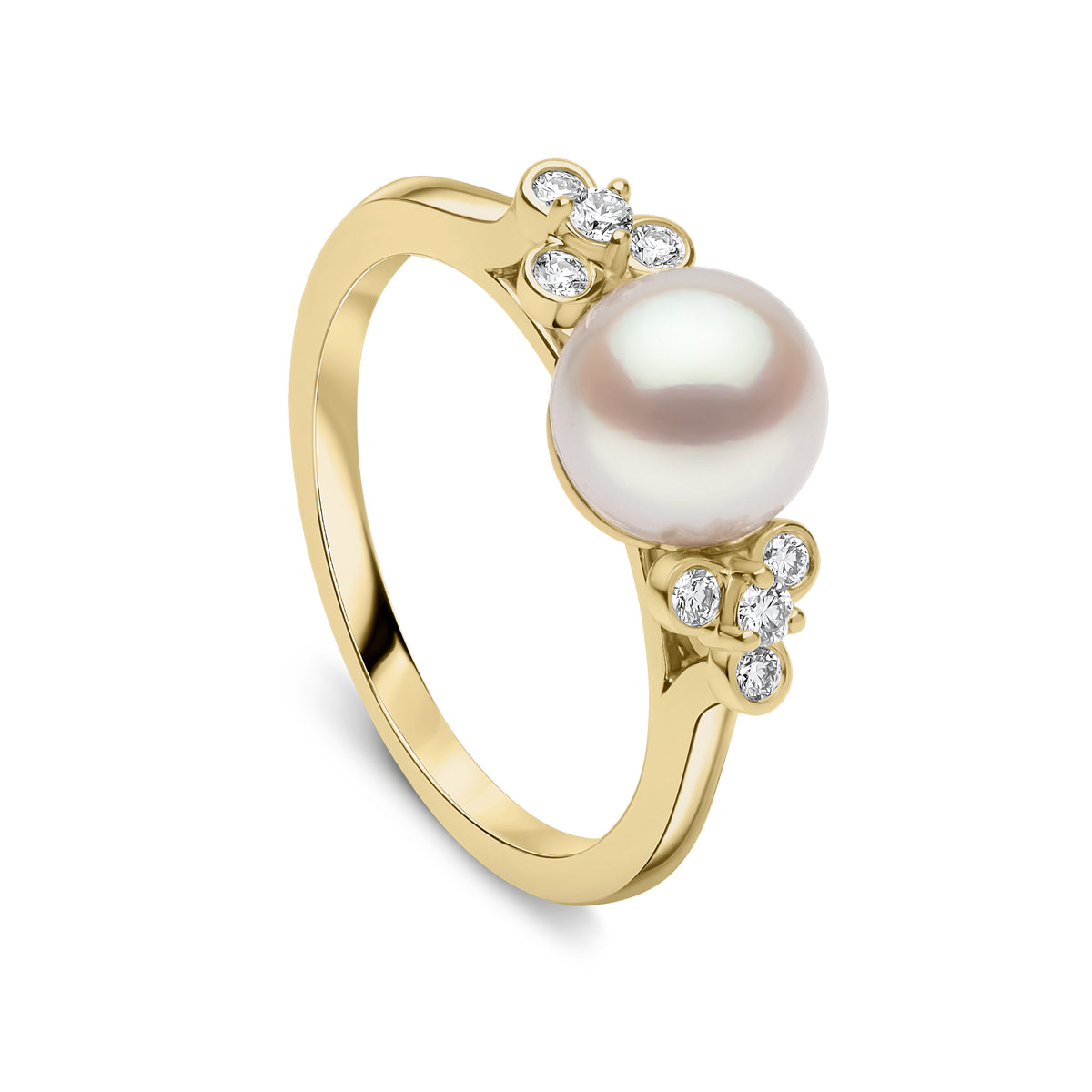 Yoko London 18K Gold Freshwater Pearl and Diamond Ring