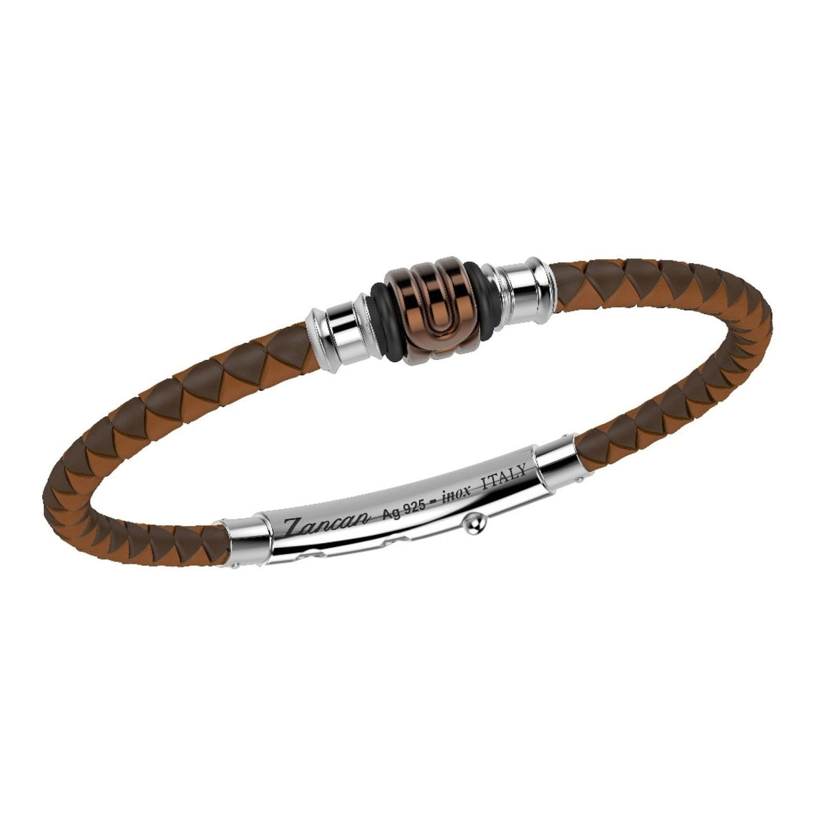 Brown Silicone Bracelet with Marble