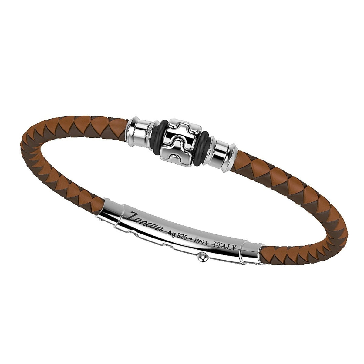 Brown Silicone Bracelet with Marble