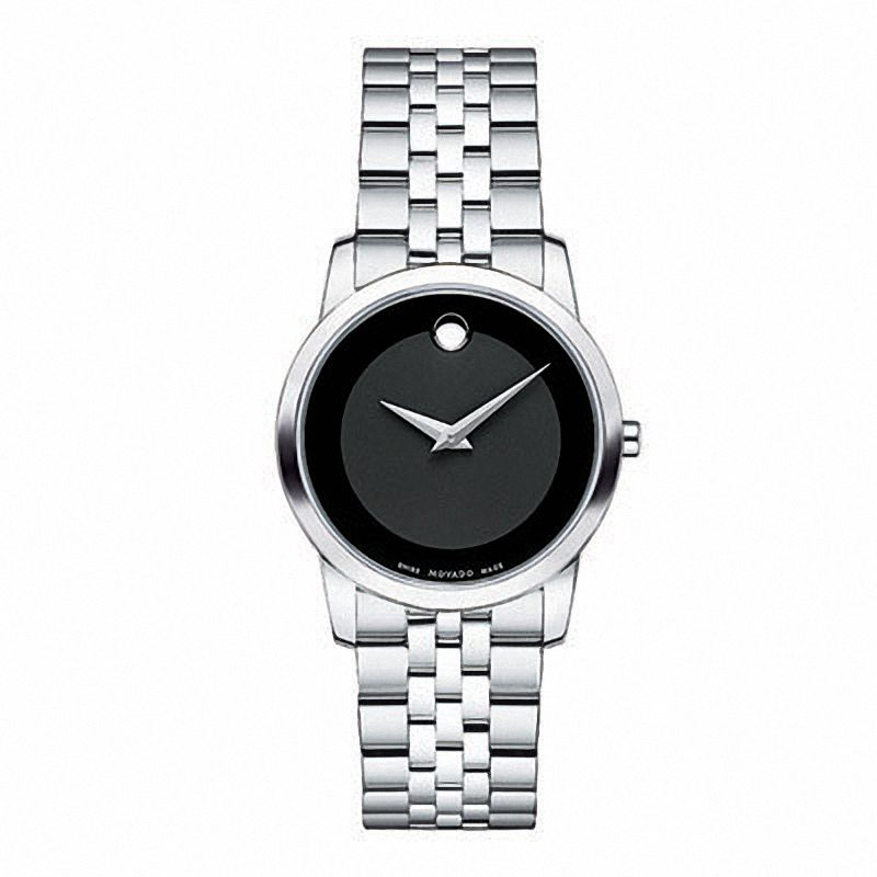 PRE-OWNED MOVADO LADIES' WATCH WITH ROUND BLACK MUSEUM DIAL - 0606505