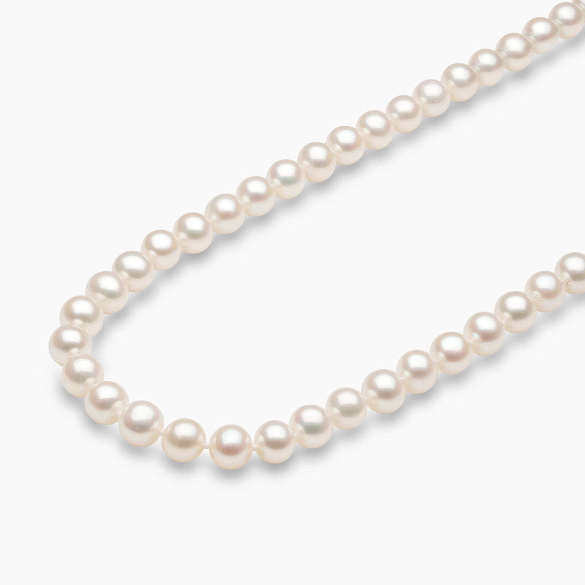 Classic 18K Gold Freshwater Pearl Necklace White Freshwater 6mm