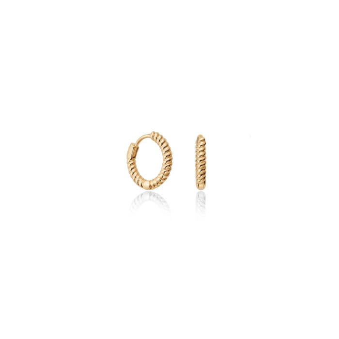 10K Yellow Gold Rope Huggie-GBJ-10-1008-YG